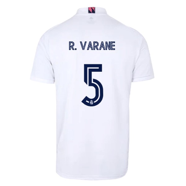Trikot Real Madrid Heim NO.5 Varane 2020-21 Weiß Fussballtrikots Günstig